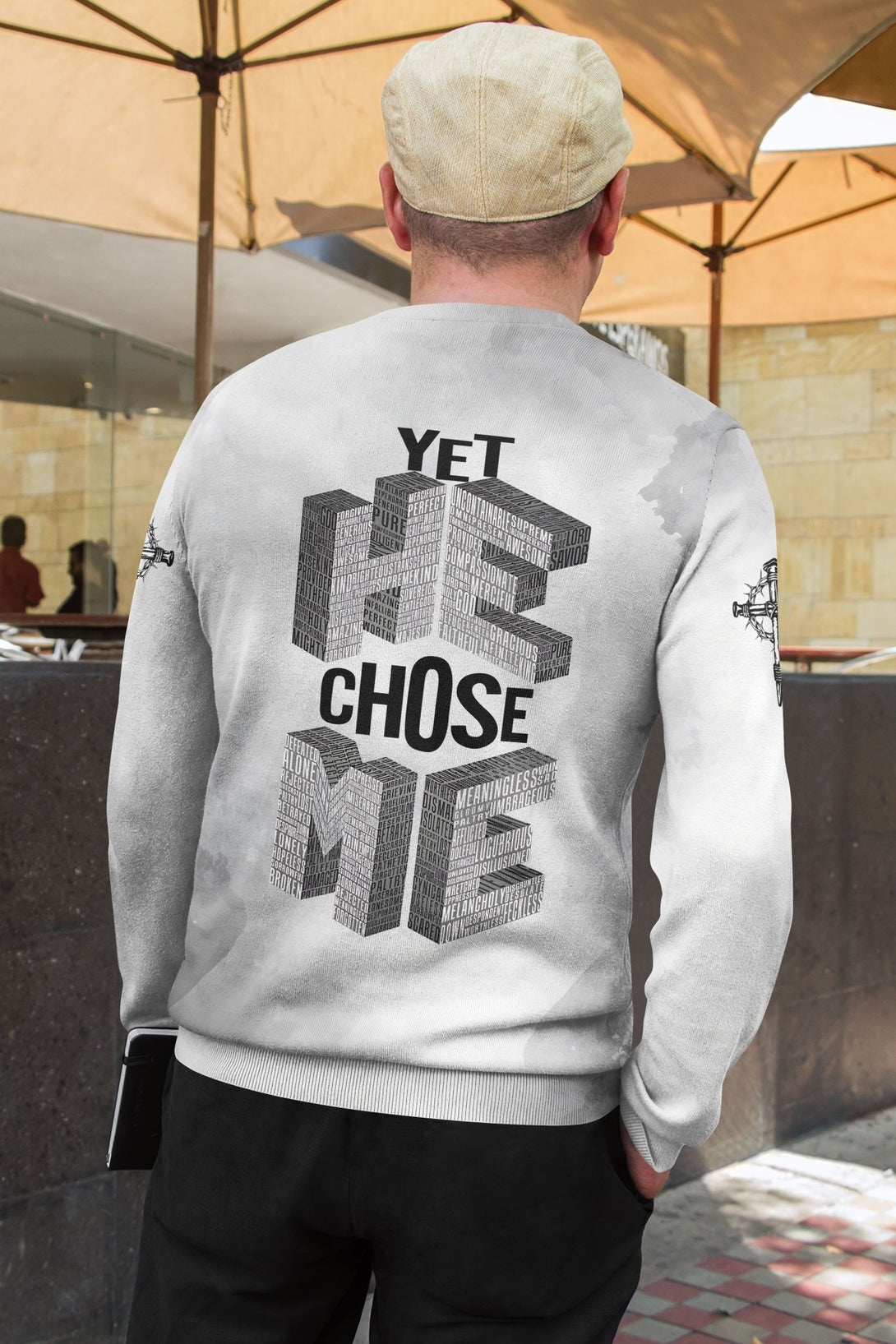 Yet He Chose Me All Over Print Sweater - Christ Color