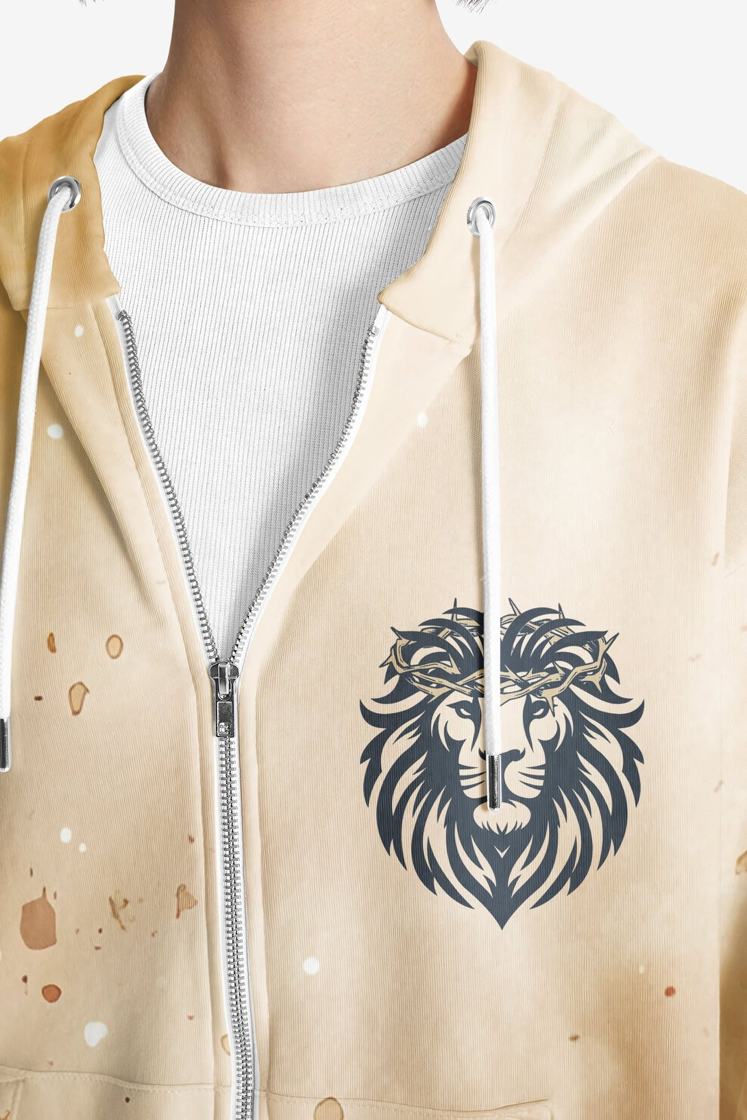 Behold The Lion Of The Tribe Of Judah Has Triumphed All Over Print Zip Hoodie - Christ Color