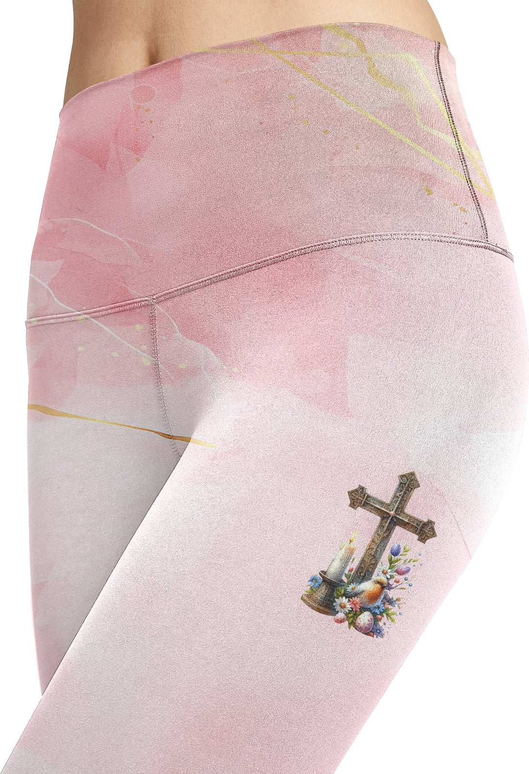 He Is Risen All Over Print Leggings - Christ Color