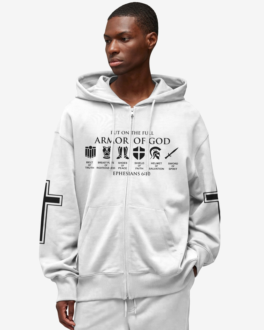 My Soul Is Protected By The Armor Of God All Over Print Zip Hoodie - Christ Color