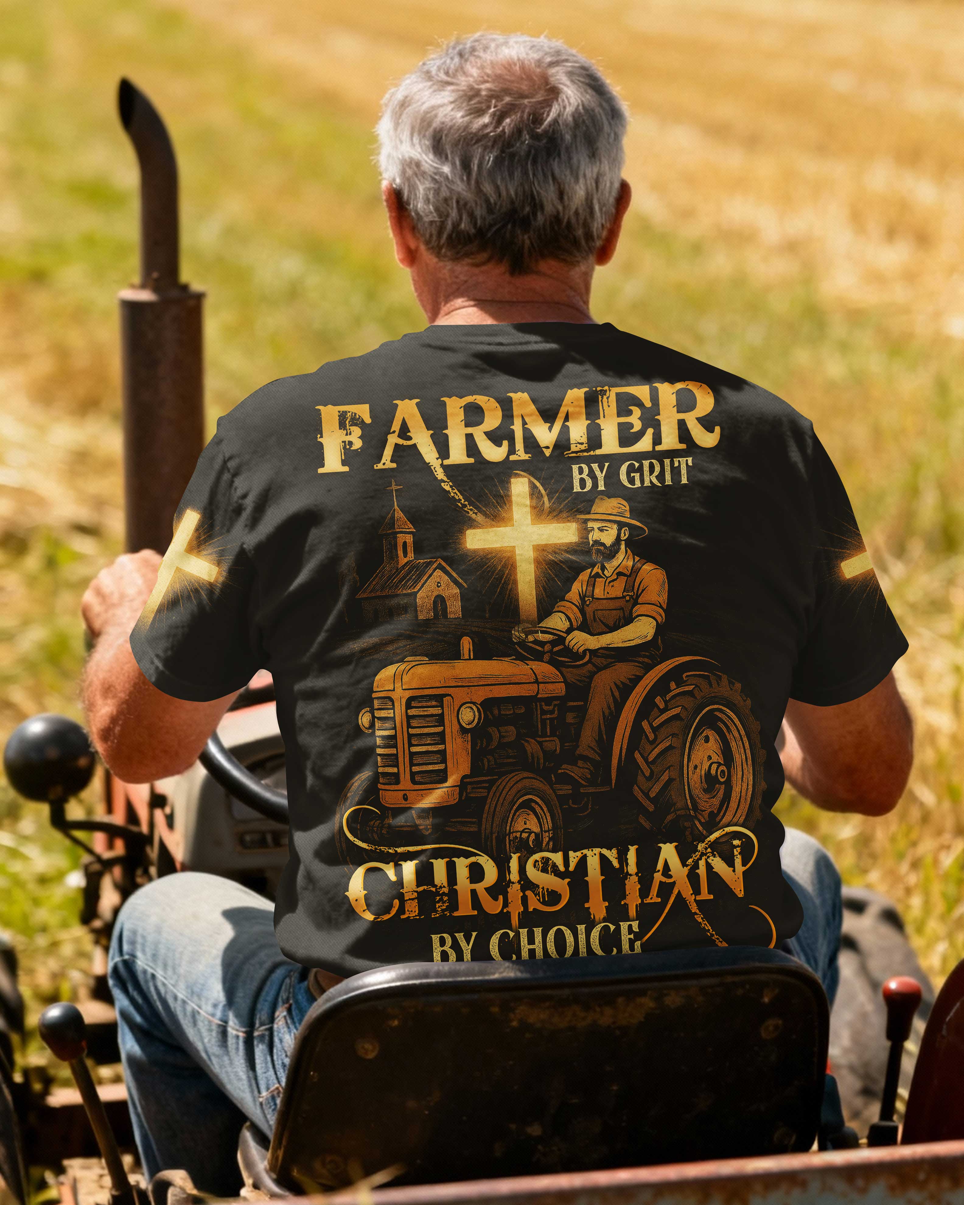 Farmer By Grit Christian By Choice T-Shirt