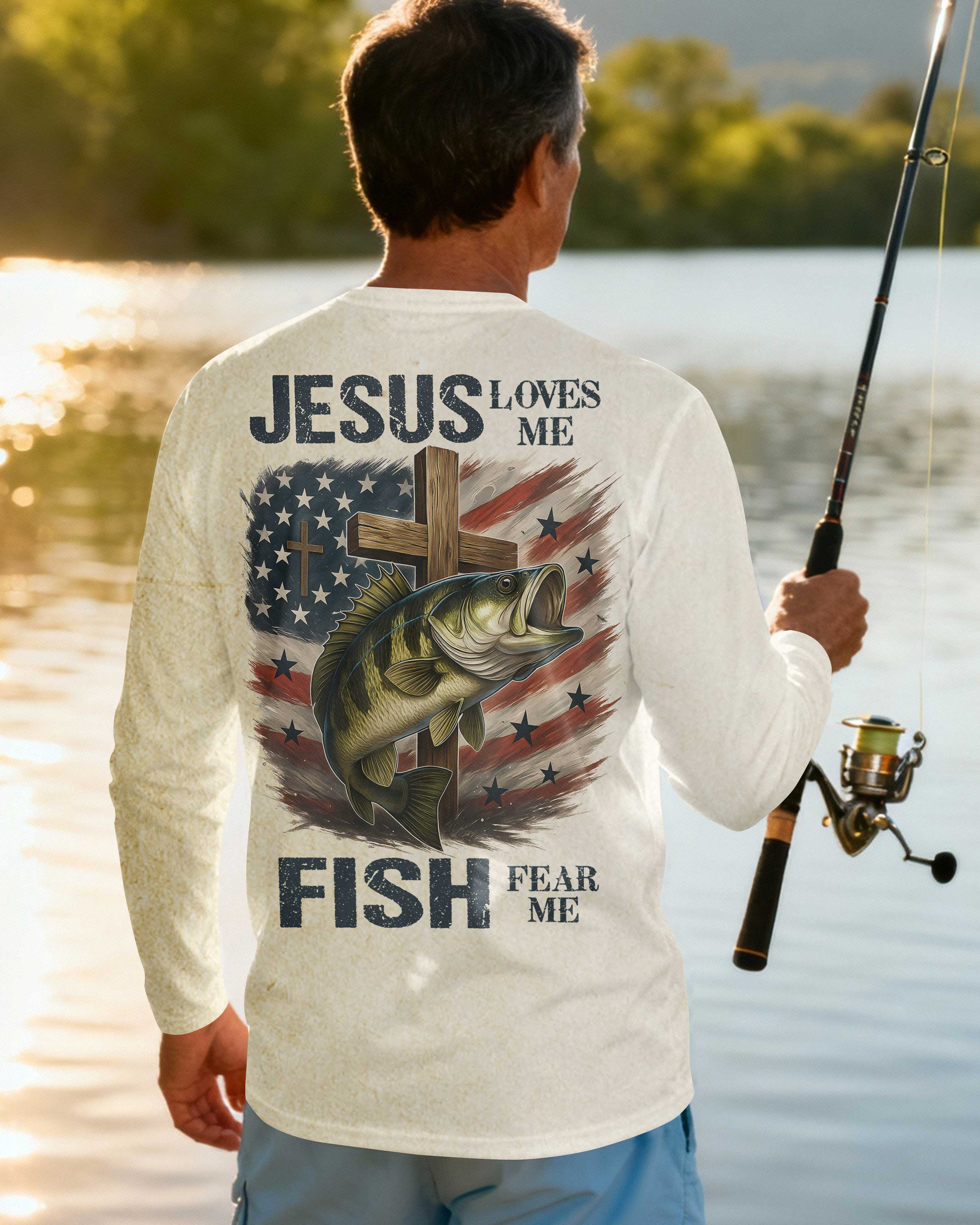 Jesus Loves Me Fish Fear Me Long Sleeves T-Shirt