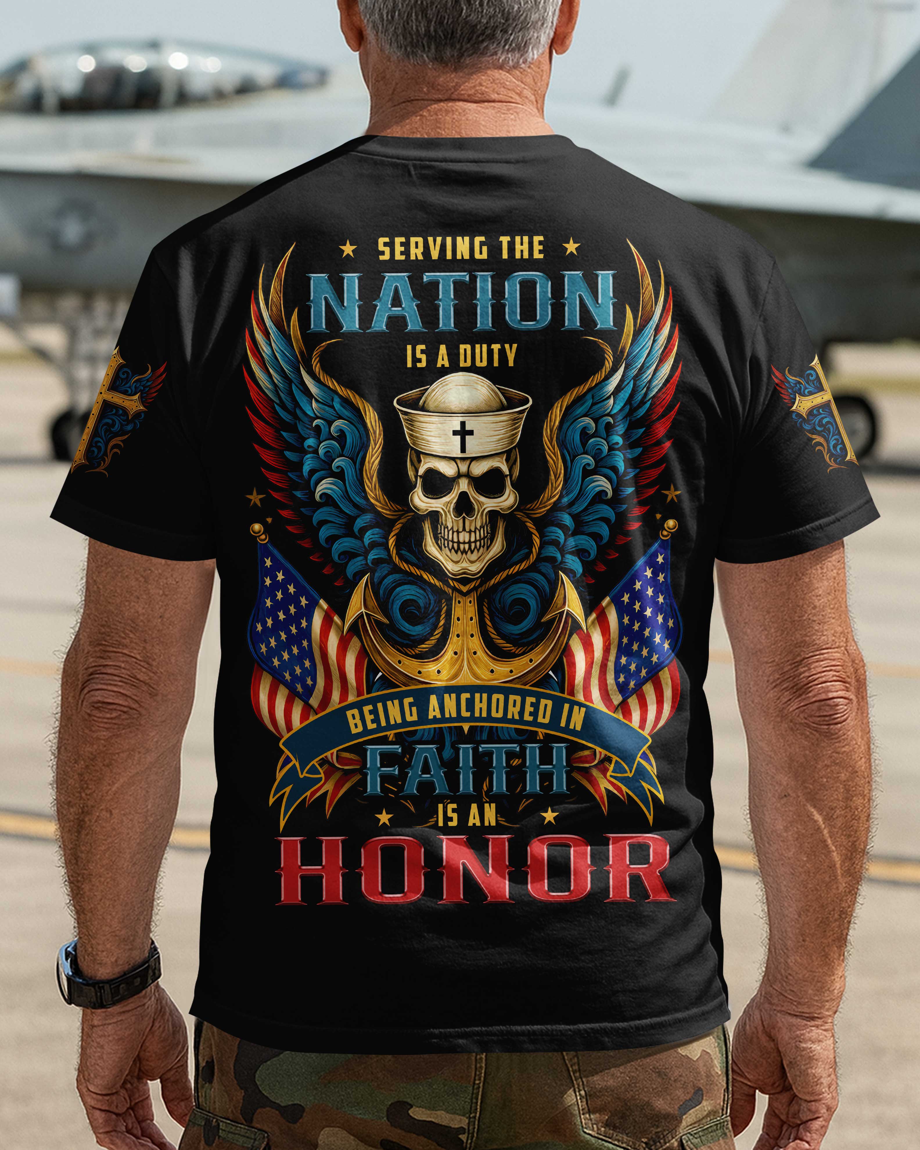 Serving The Nation Is A Duty Being Anchored In Faith Is An Honor T-Shirt