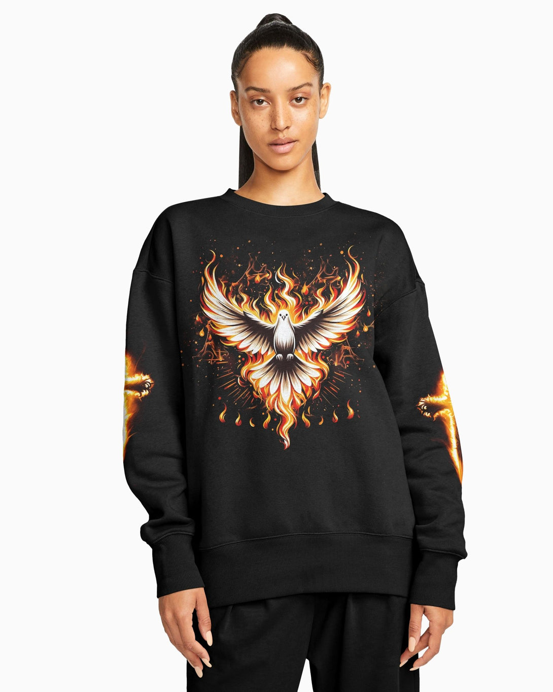 Baptized In Fire All Over Print Sweater - Christ Color