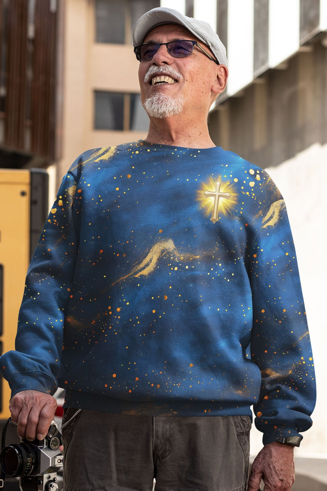 Faith Hope Love & Salvation All Over Print Sweater - Christ Color