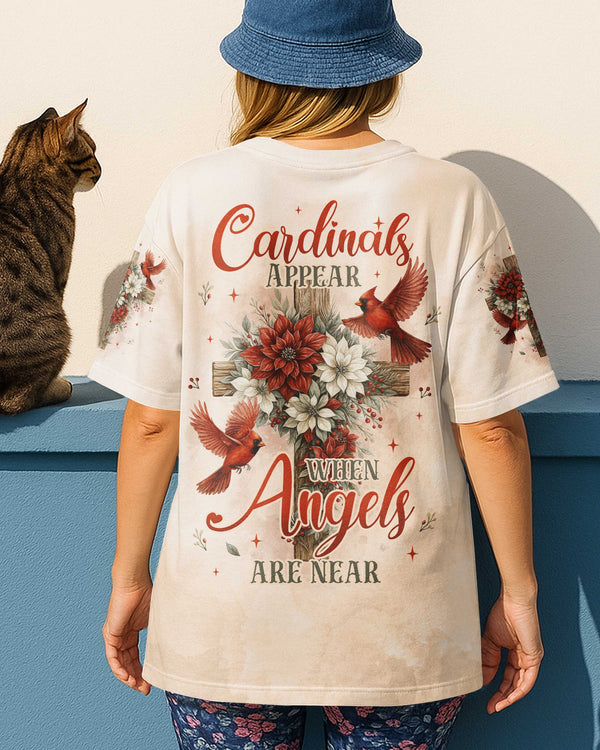 Cardinals Appear When Angels Are Near All Over Print T-Shirt