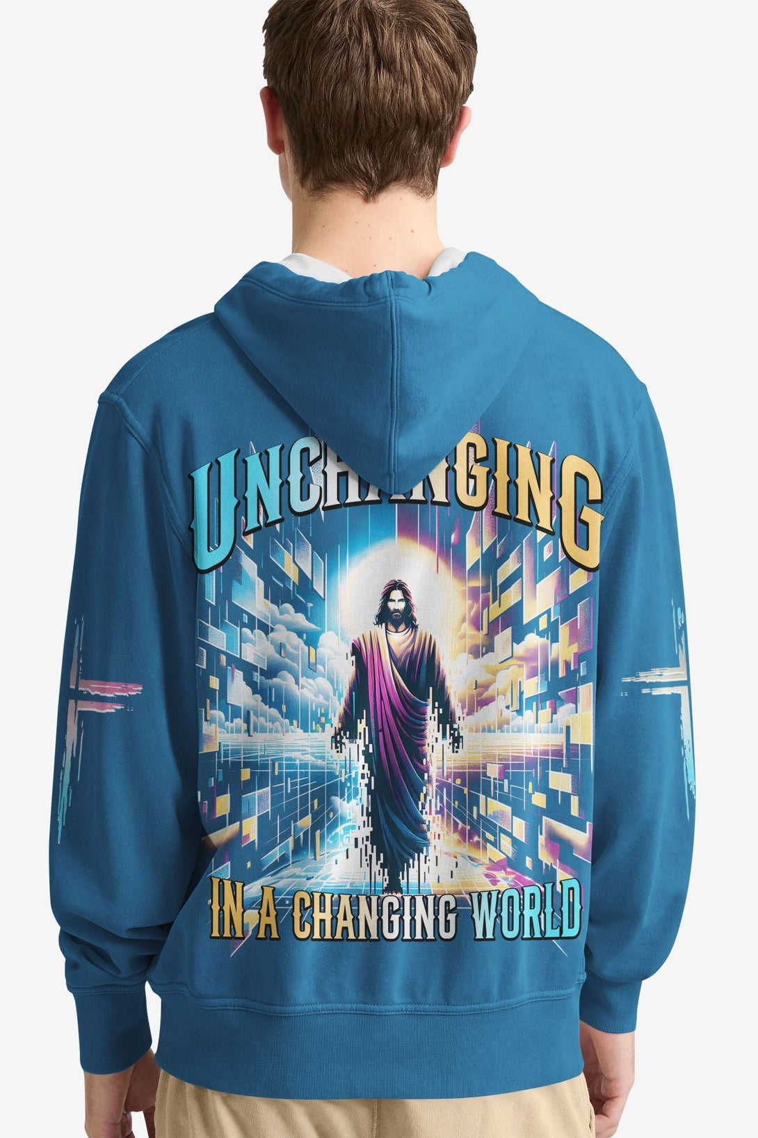 Unchanging In A Changing World All Over Print Hoodie - Christ Color