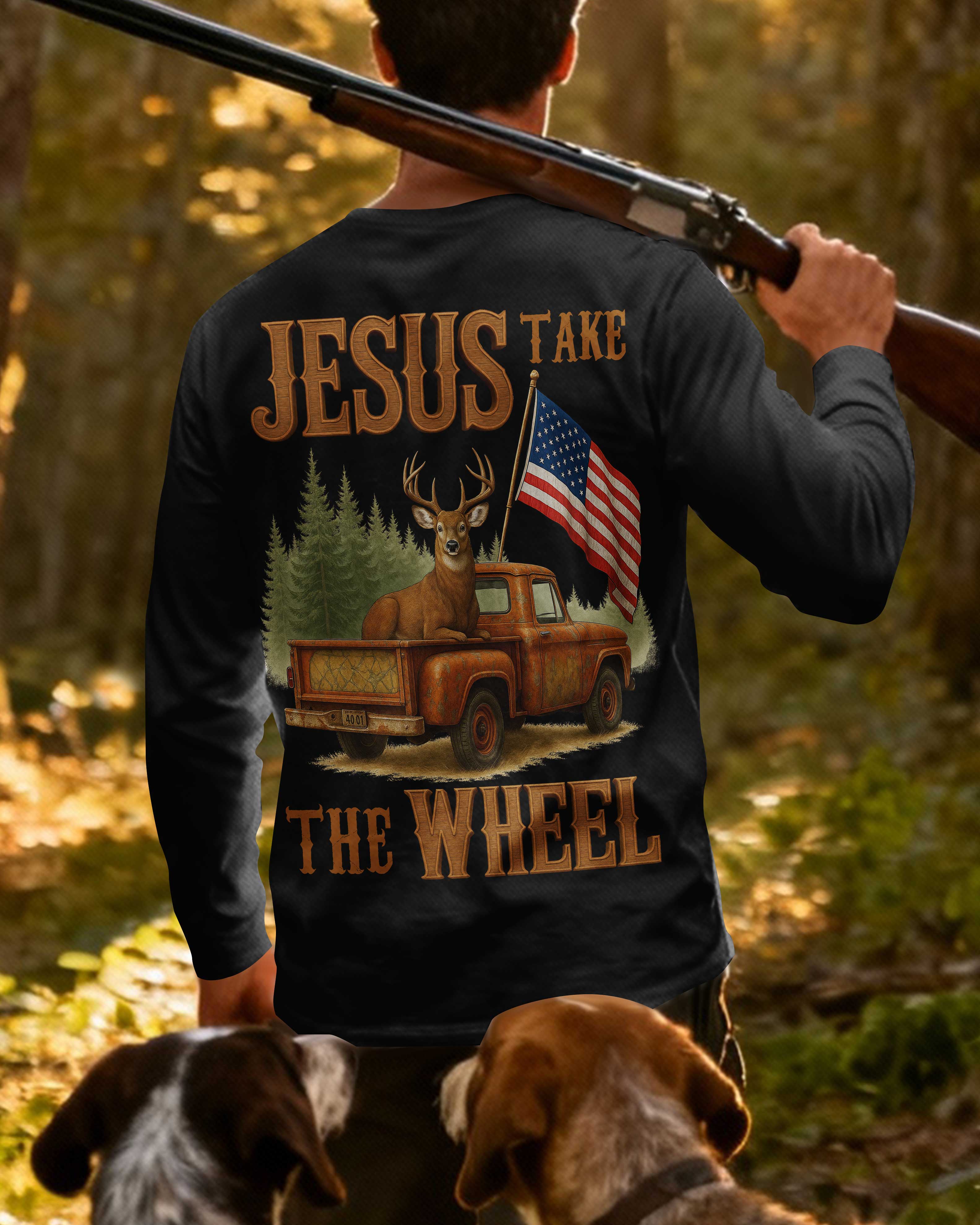 Jesus Take The Wheel All Over Print Long Sleeves T-Shirt