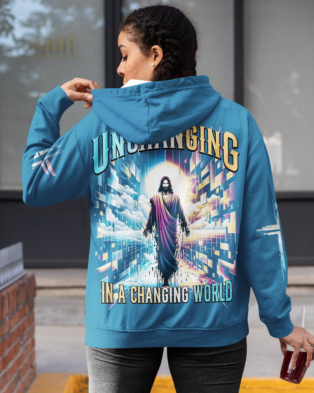 Unchanging In A Changing World All Over Print Zip Hoodie - Christ Color