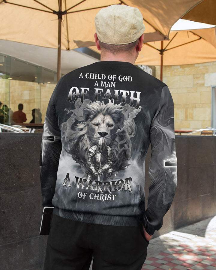 A Child Of God A Man Of Faith All Over Print Sweater - Christ Color