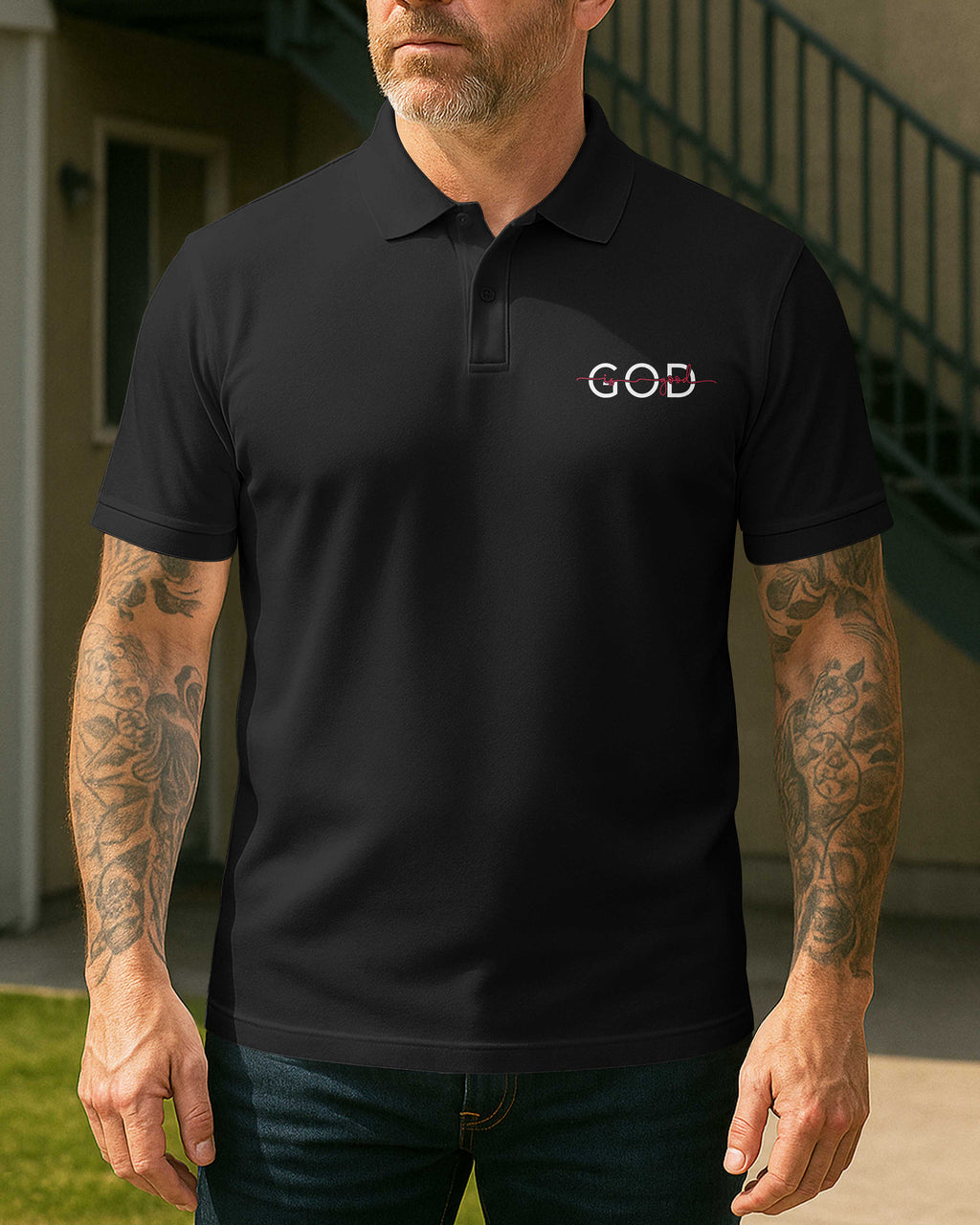 Stand For The Flag Kneel For The Cross Polo T-Shirt