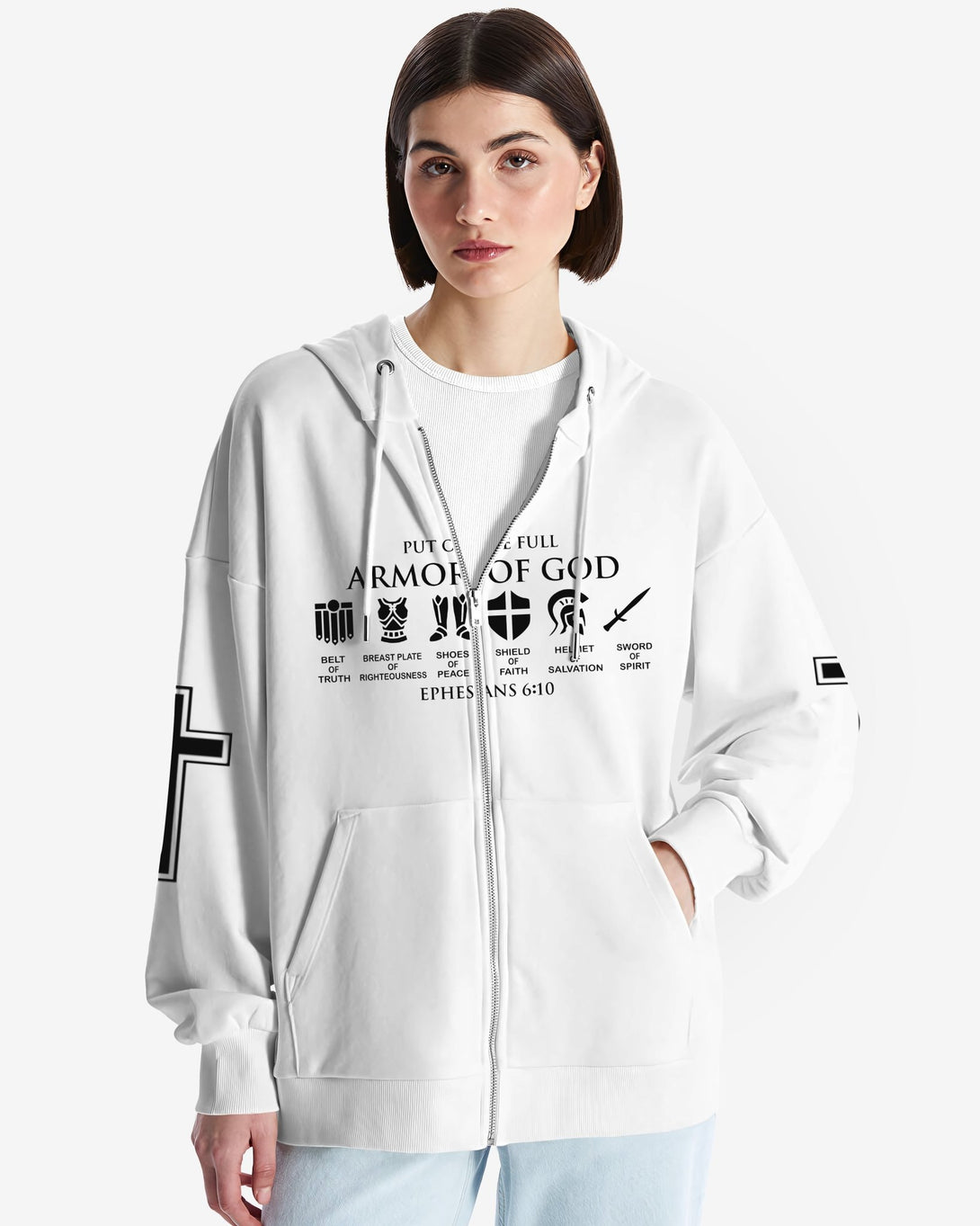 My Soul Is Protected By The Armor Of God All Over Print Zip Hoodie - Christ Color