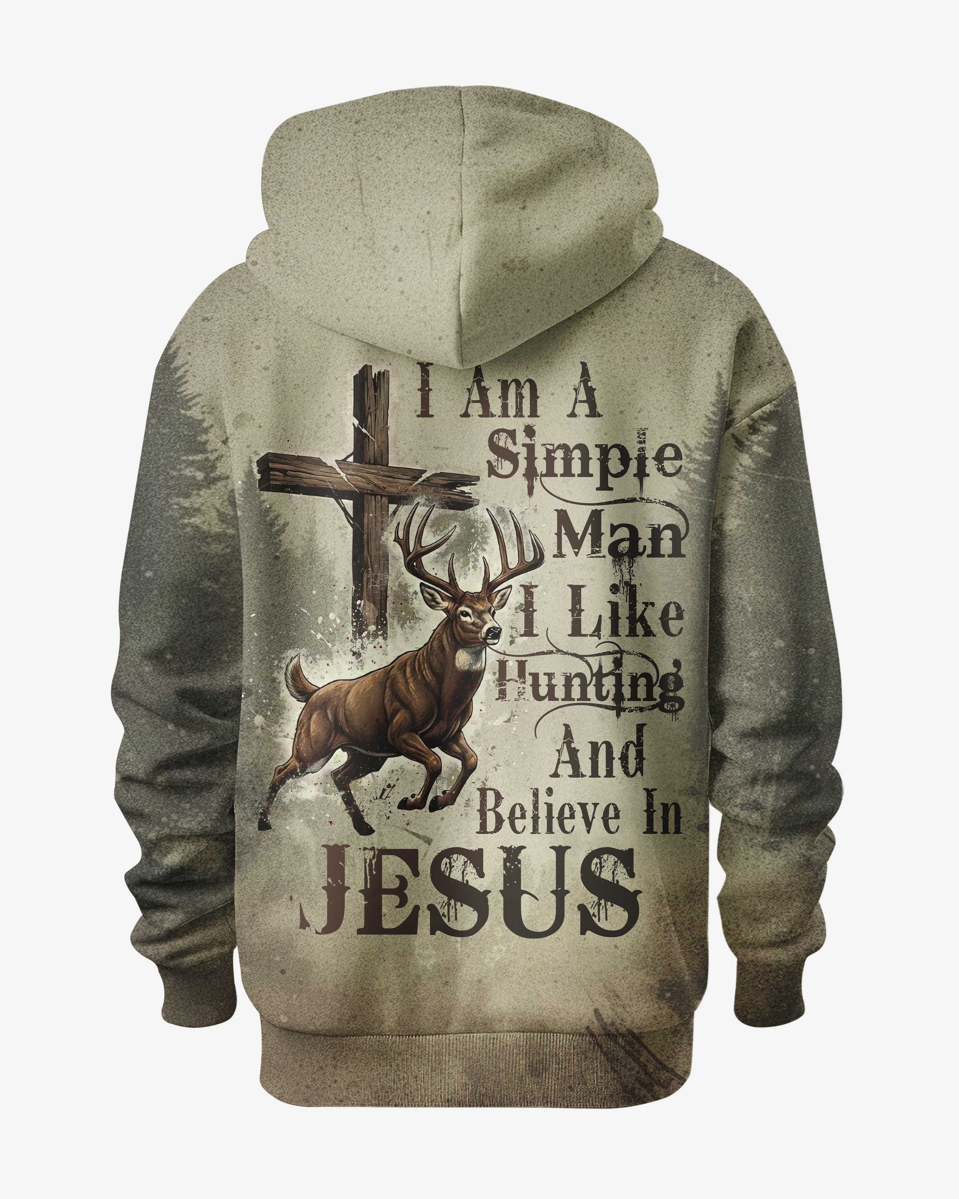 I Like Hunting And Believe In Jesus All Over Print Custom Name Hoodie