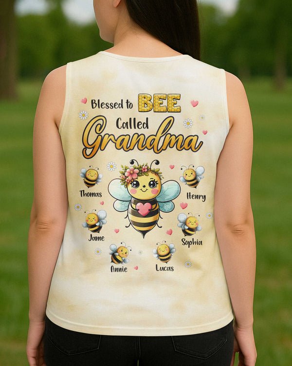 Blessed To Bee Called Grandma All Over Print V-neck Tank Top