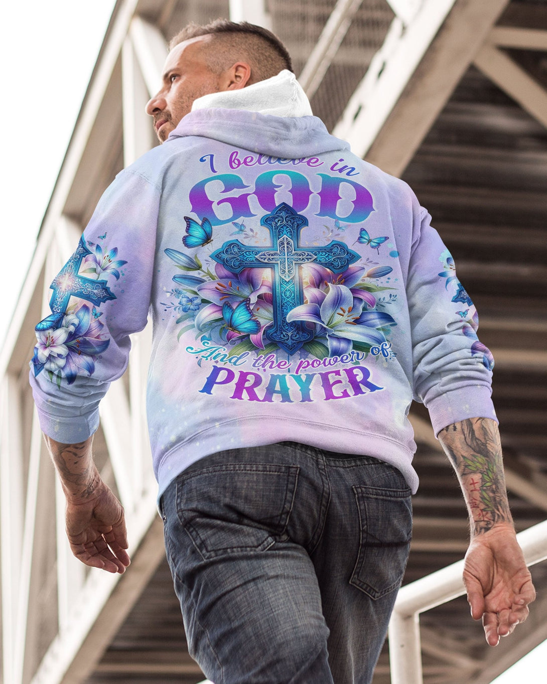 In God And The Power Of Prayer All Over Print Hoodie - Christ Color