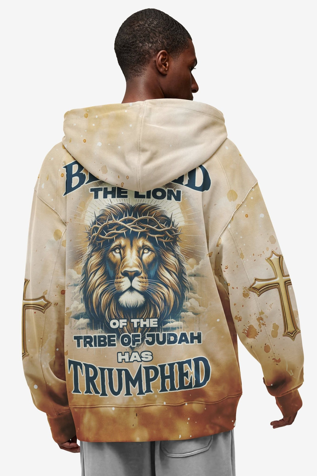 Behold The Lion Of The Tribe Of Judah Has Triumphed All Over Print Zip Hoodie - Christ Color