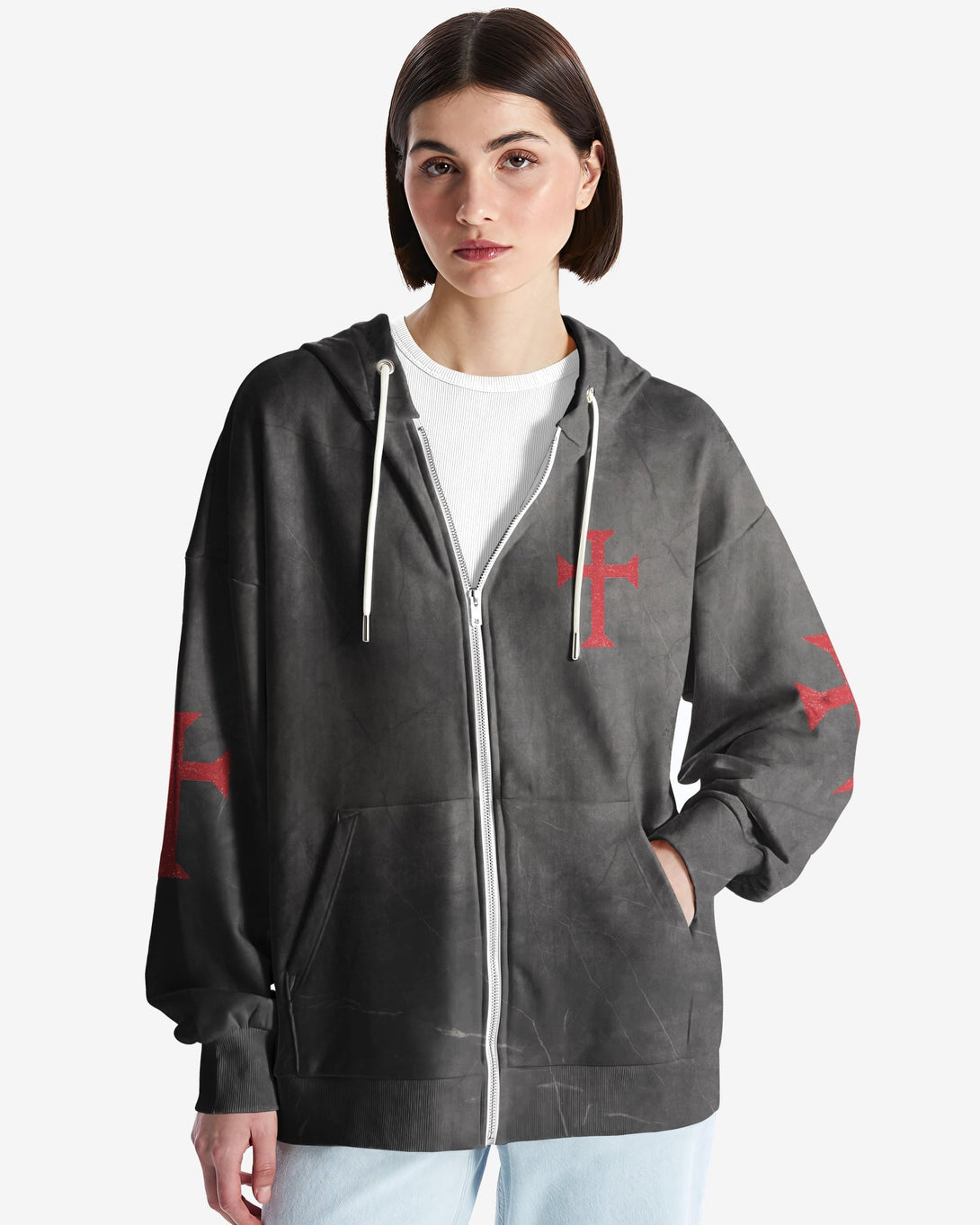 Let Your Faith Be Bigger Than Your Fear All Over Print Zip Hoodie - Christ Color