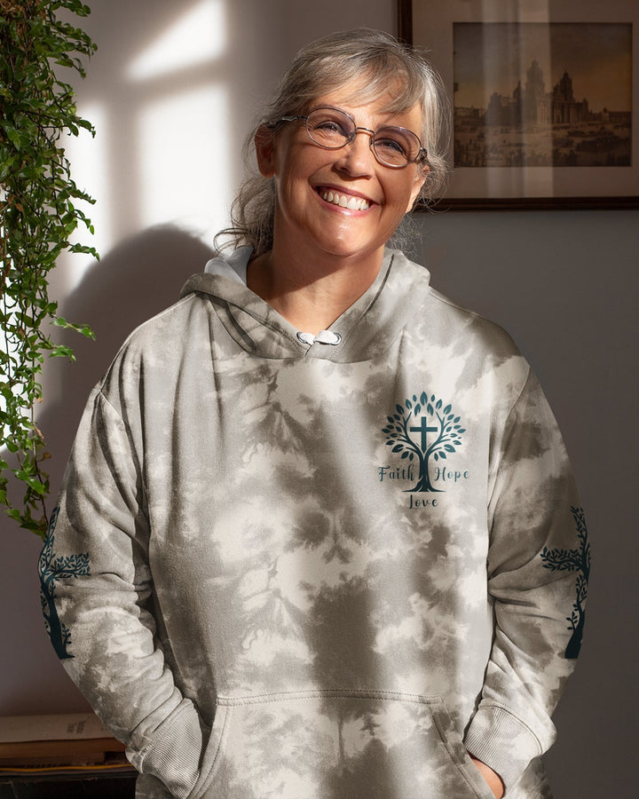 Rooted In Christ All Over Print Zip Hoodie - Christ Color