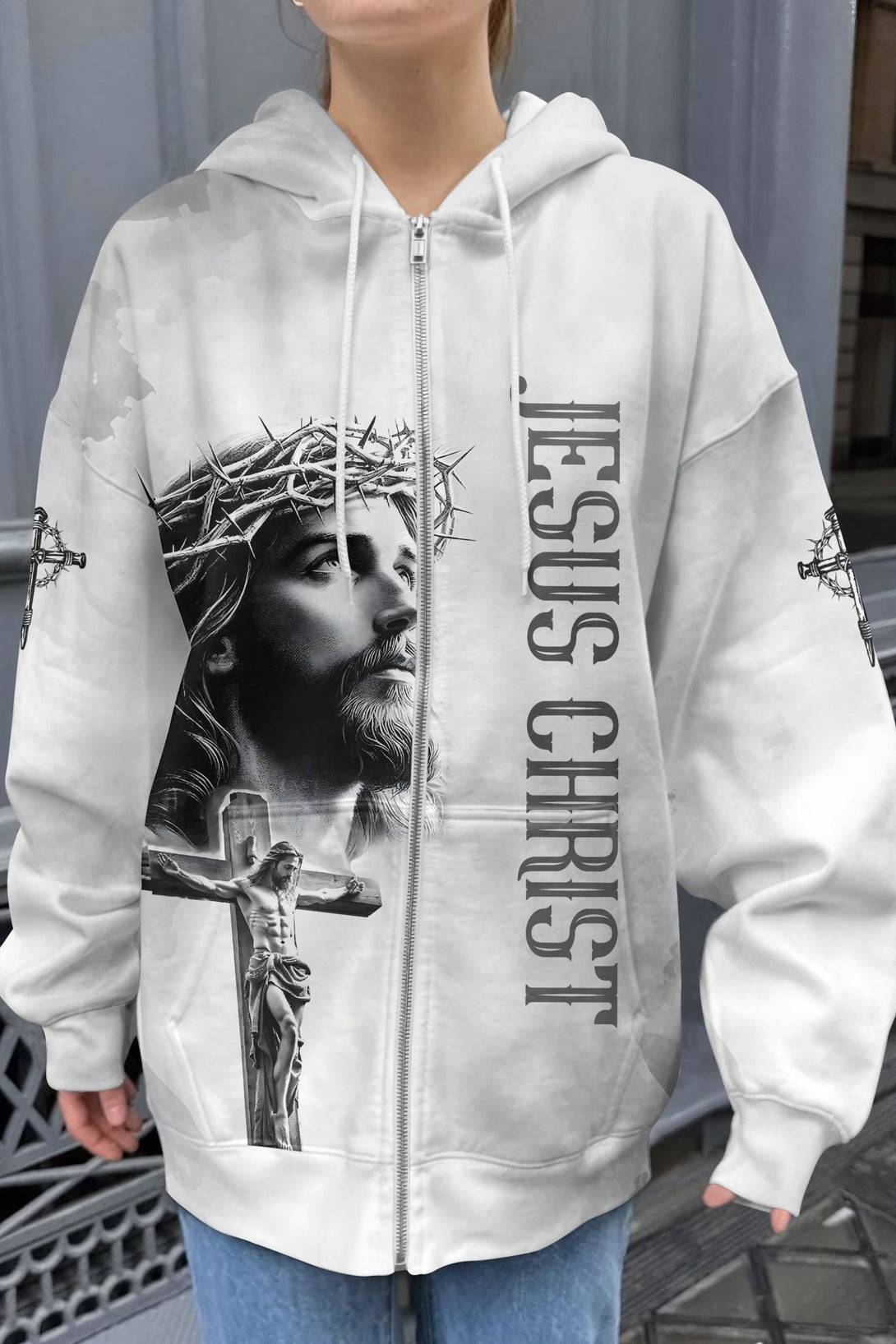 Yet He Chose Me All Over Print Zip Hoodie - Christ Color