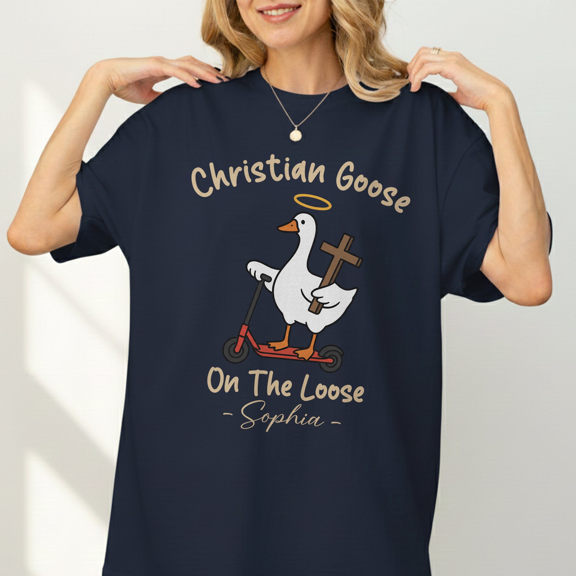 Christian Goose On The Loose Personalized Goose T-Shirt