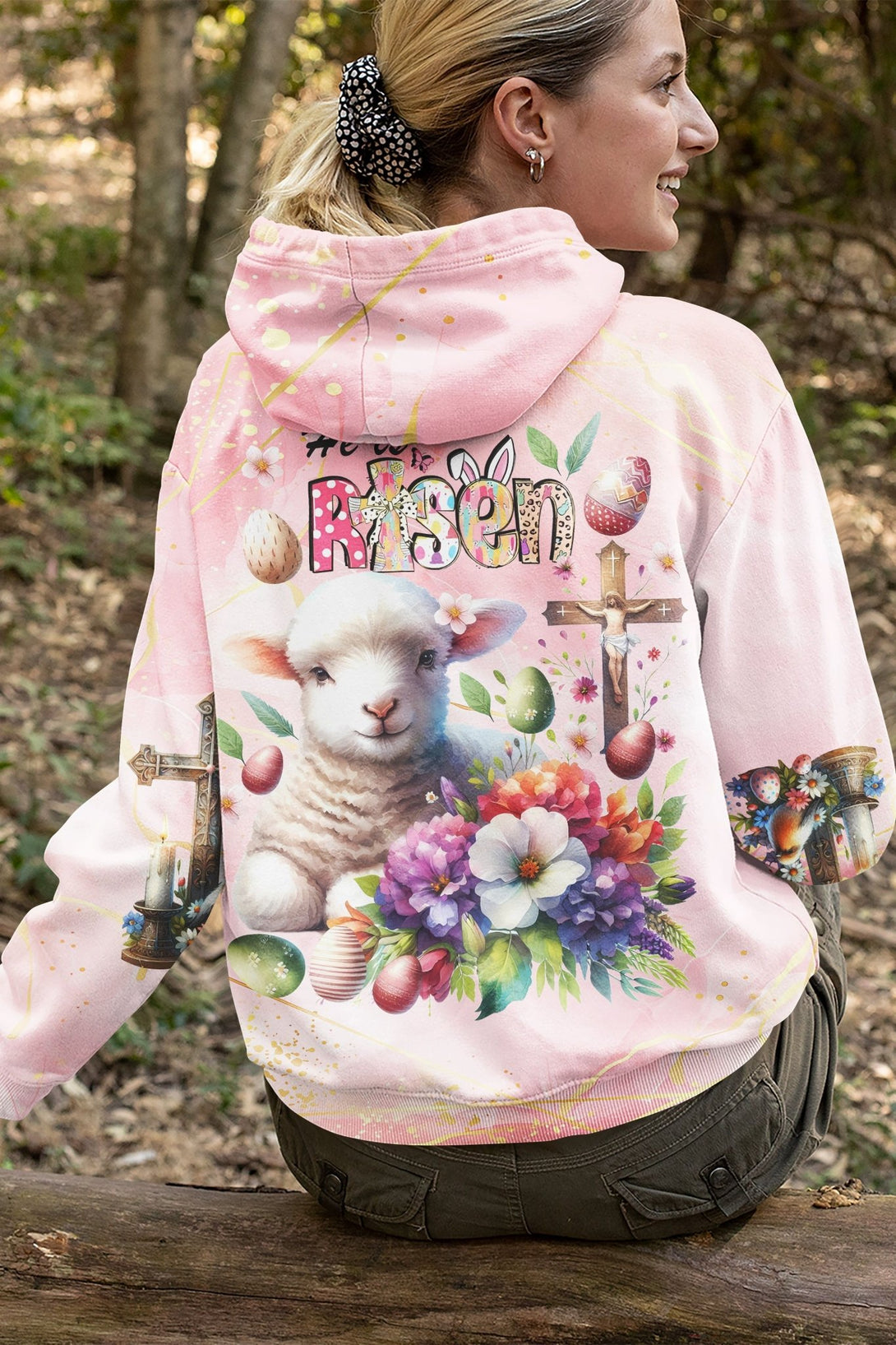 He Is Risen All Over Print Hoodie - Christ Color