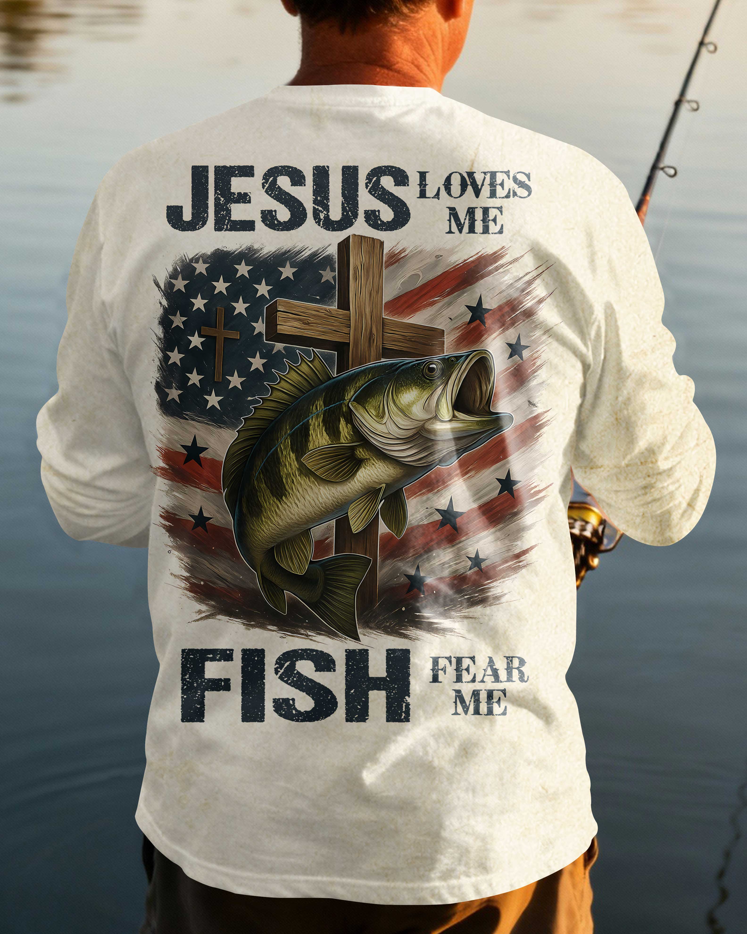 Jesus Loves Me Fish Fear Me Long Sleeves T-Shirt