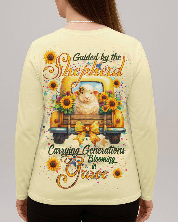 Guided By The Shepherd Carrying Generations V-neck Long Sleeves Shirt
