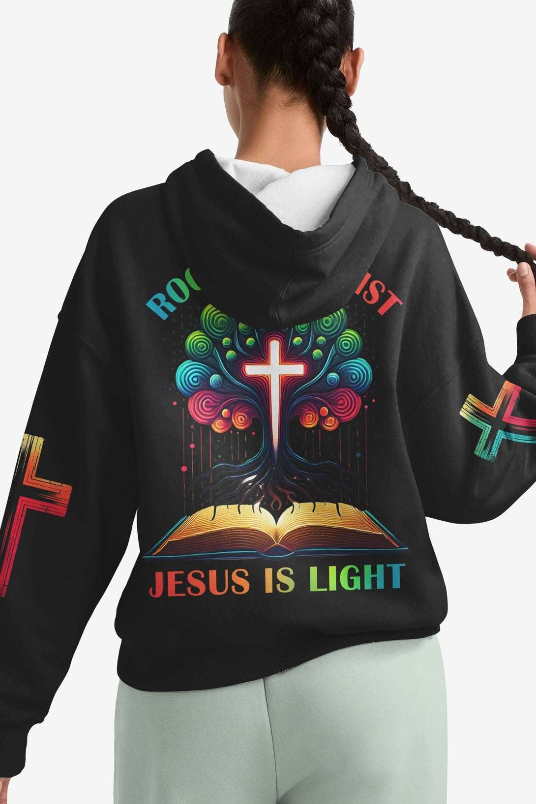 Rooted In Christ Jesus Is Light All Over Print Hoodie - Christ Color