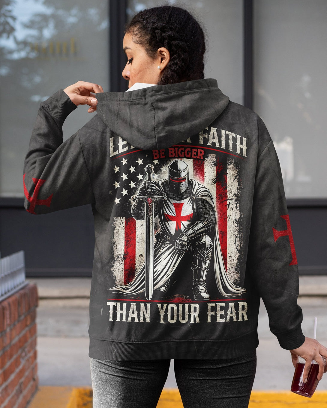 Let Your Faith Be Bigger Than Your Fear All Over Print Zip Hoodie - Christ Color