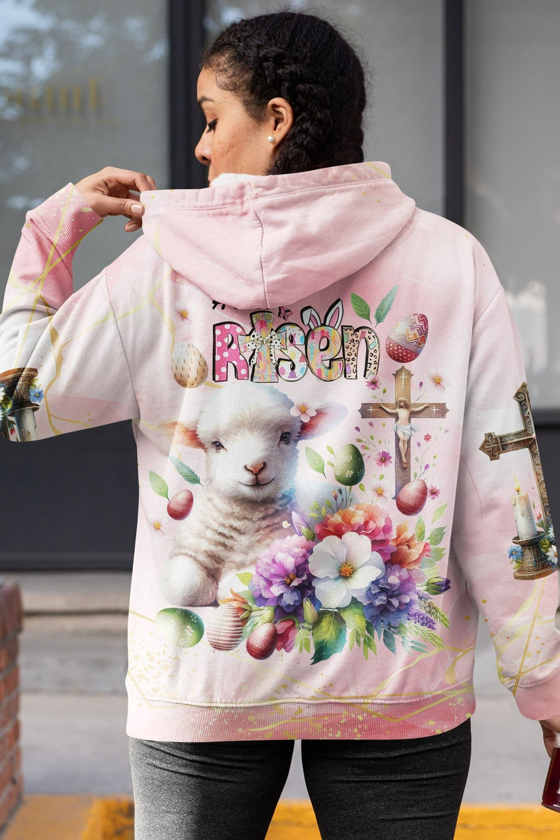 He Is Risen All Over Print Zip Hoodie - Christ Color