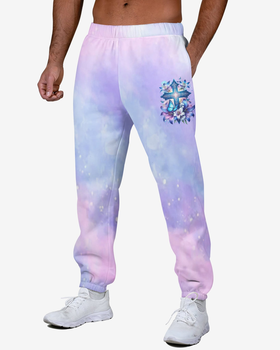 In God And The Power Of Prayer All Over Print Jogger Pants - Christ Color