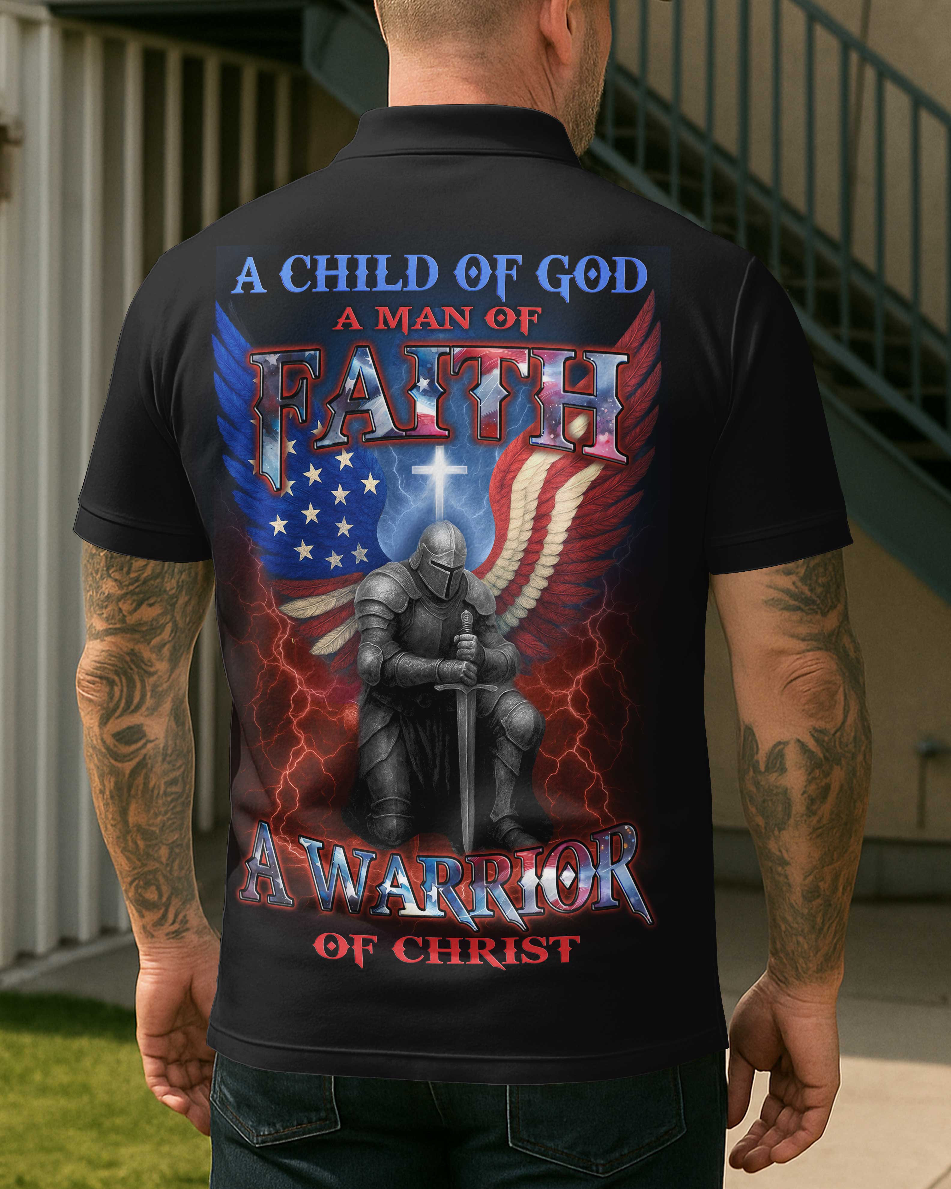A Child Of God All Over Print Polo T-Shirt
