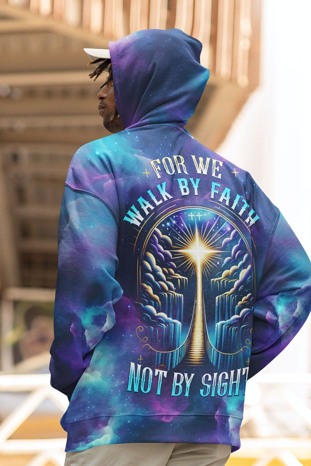 For We Walk By Faith Not By Sight All Over Print Hoodie - Christ Color