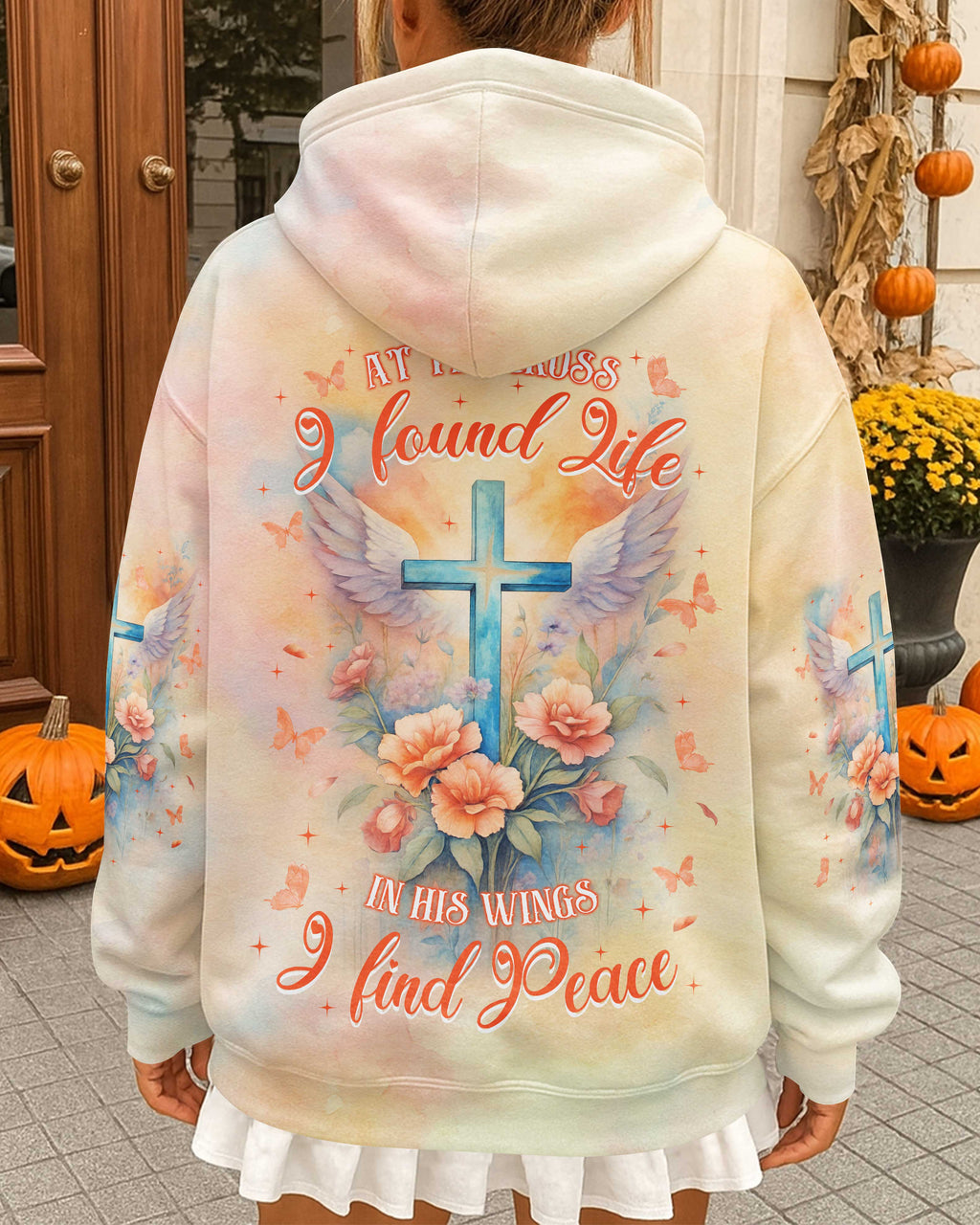 At the Cross I found Life In His wings I find Peace T-Shirt