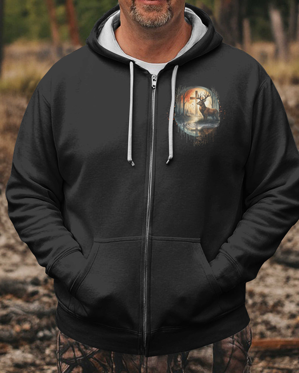 As The Deer Longs For Streams Of Water So My Soul Longs For You O God Psalm Zip Hoodie