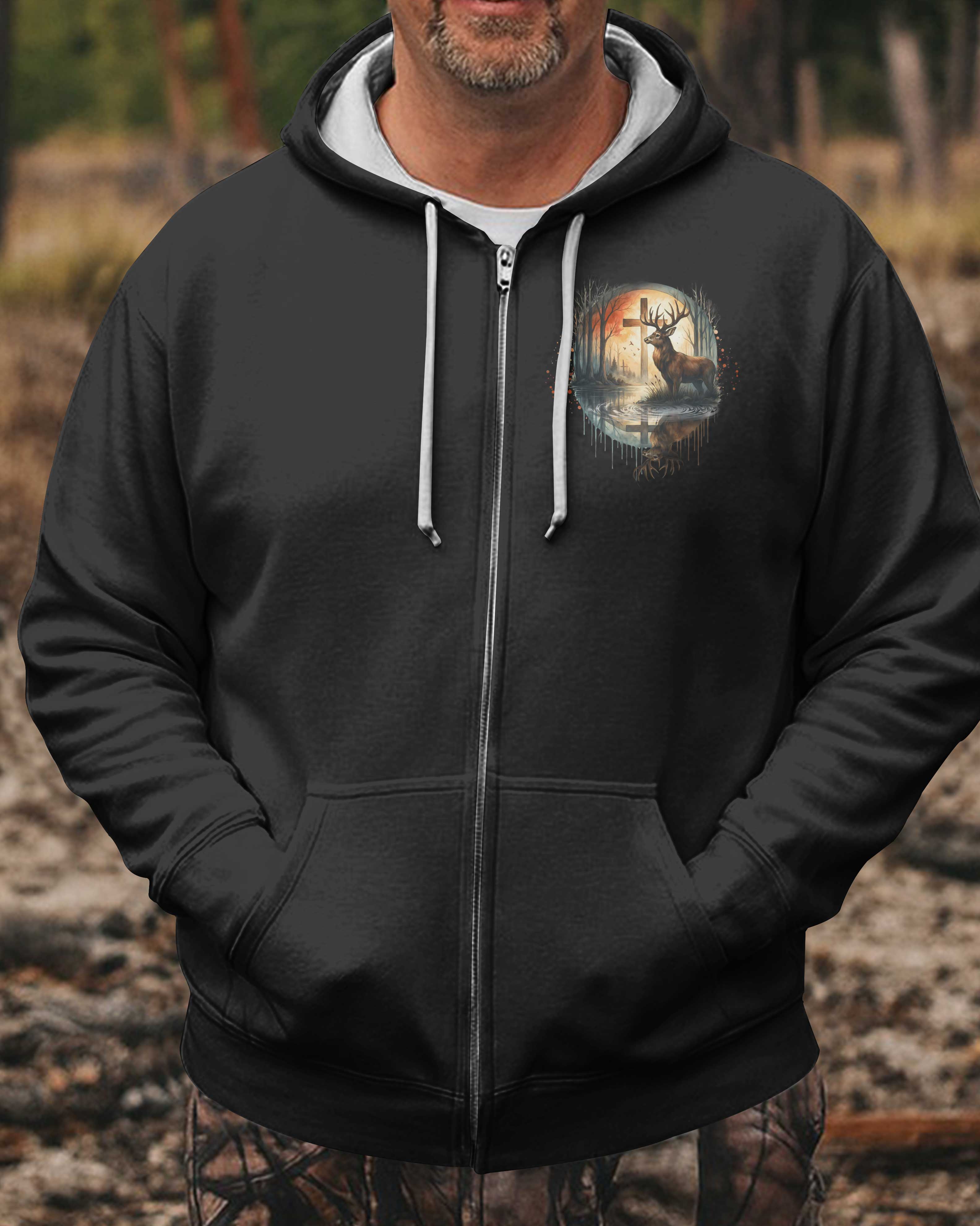 As The Deer Longs For Streams Of Water So My Soul Longs For You O God Psalm Zip Hoodie