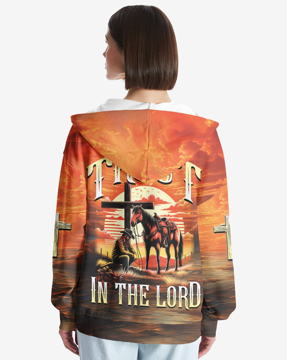 Trust In The Lord All Over Print Zip Hoodie - Christ Color