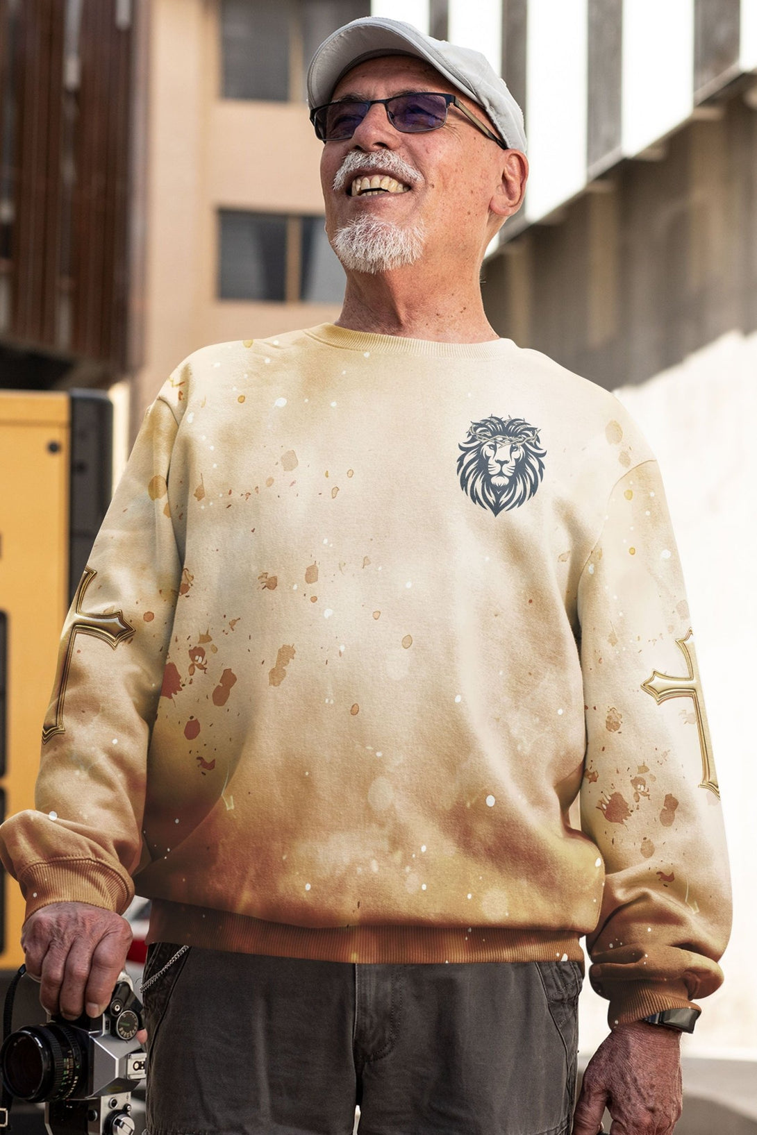 Behold The Lion Of The Tribe Of Judah Has Triumphed All Over Print Sweater - Christ Color