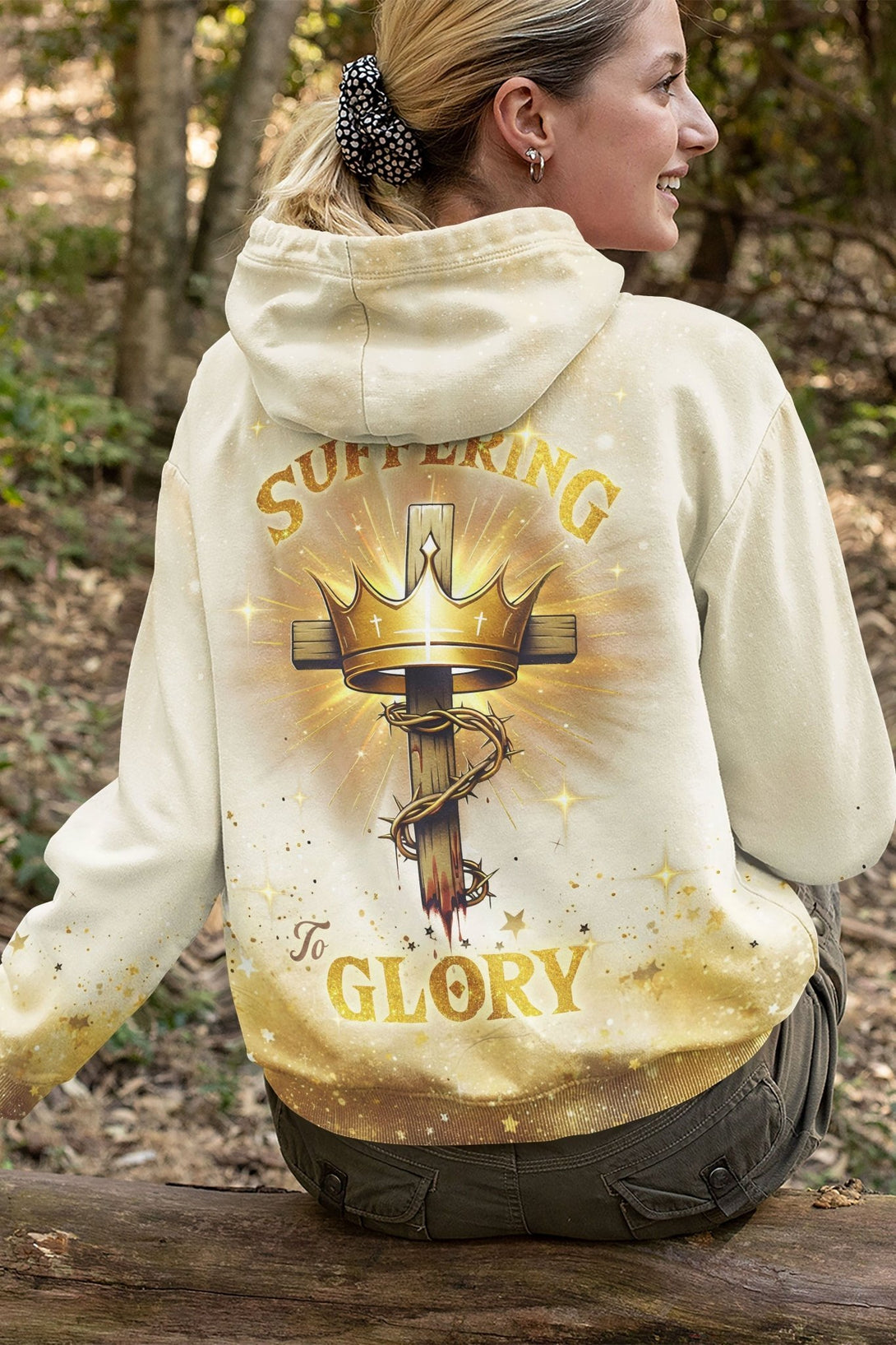From Suffering To Glory All Over Print Hoodie - Christ Color