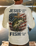 Jesus Loves Me Fish Fear Me Long Sleeves T-Shirt