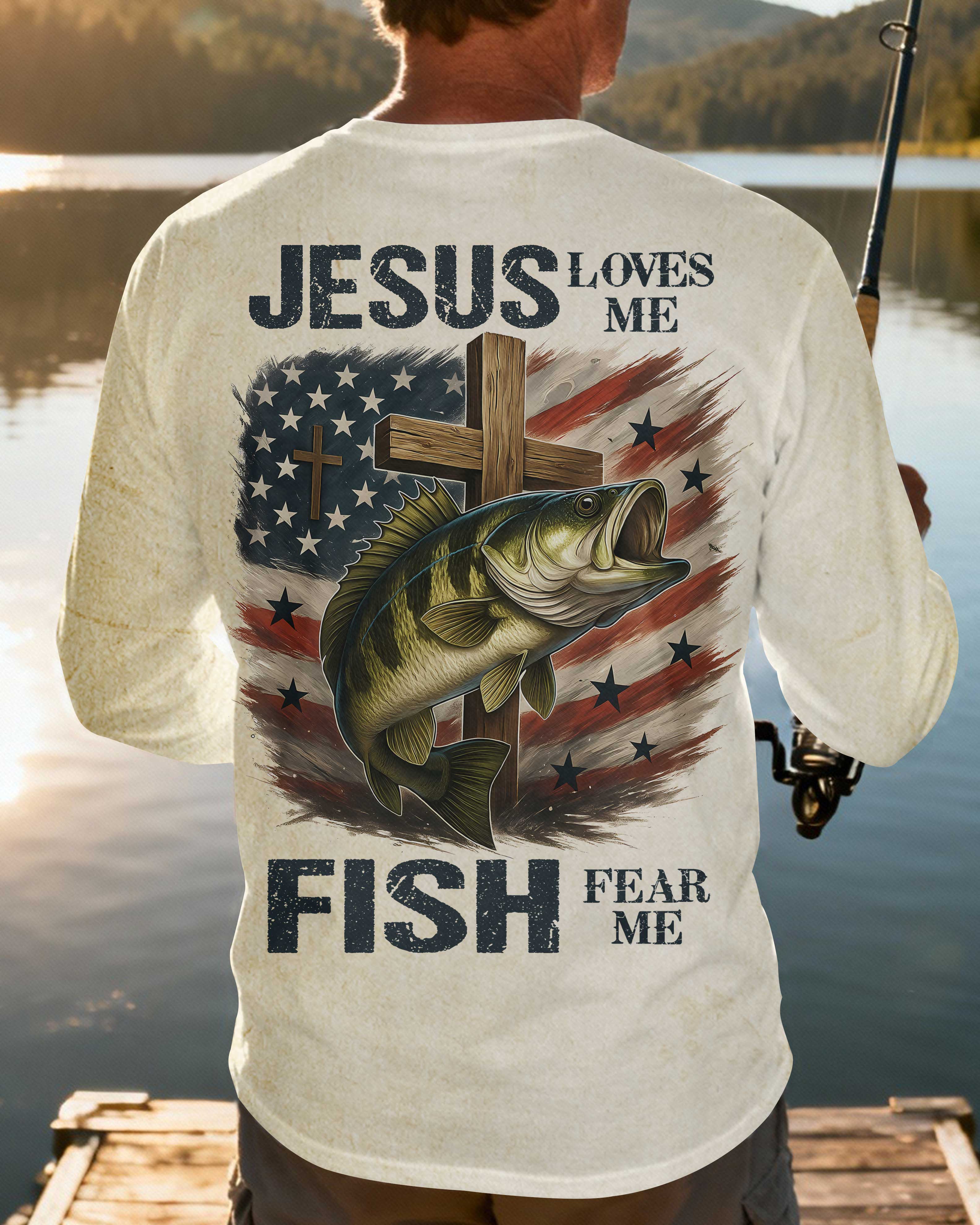 Jesus Loves Me Fish Fear Me Long Sleeves T-Shirt