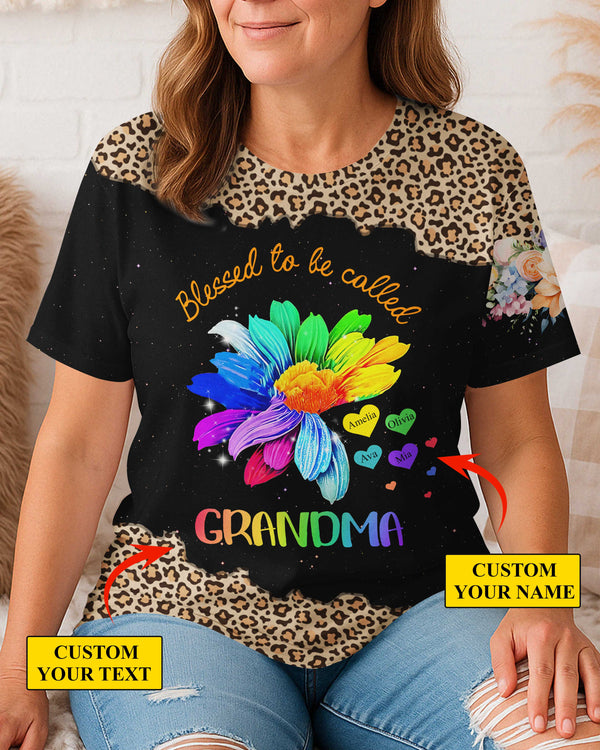 Blessed To Be Called Grandma All Over Print T-Shirt