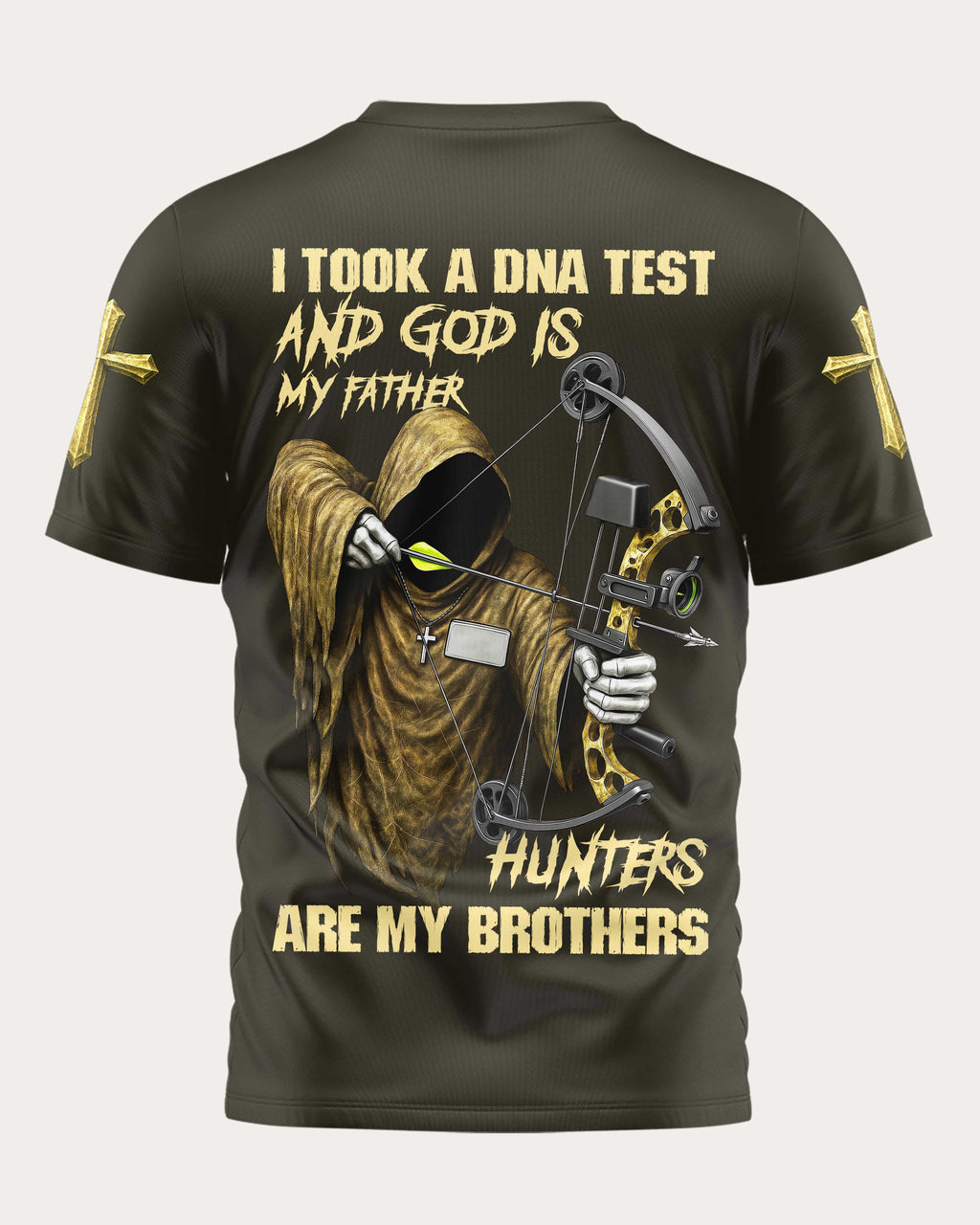 God is my Father Hunters are my brothers All Over Print Custom Name T-Shirt