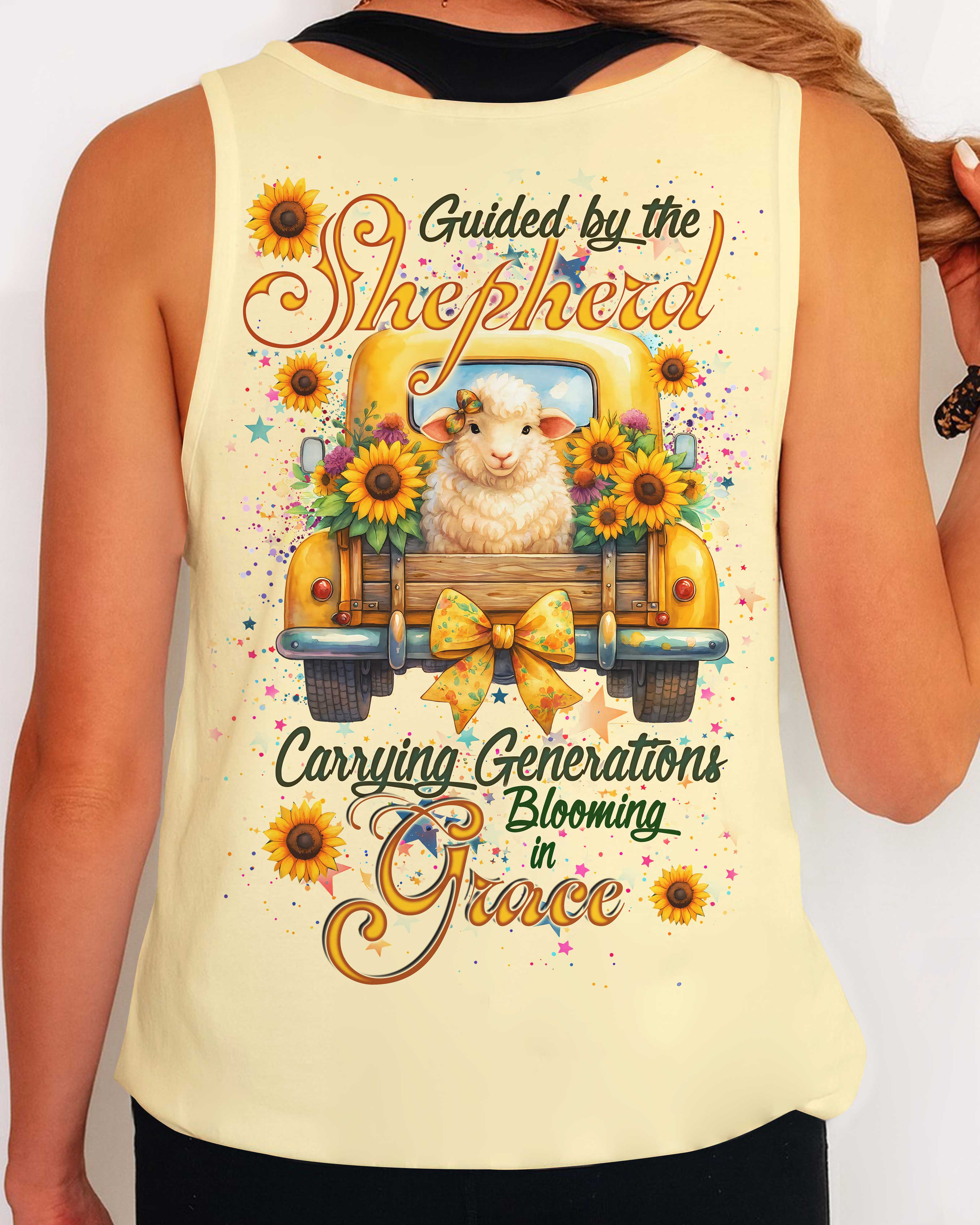 Guided By The Shepherd Carrying Generations Blooming In Grace T-Shirts