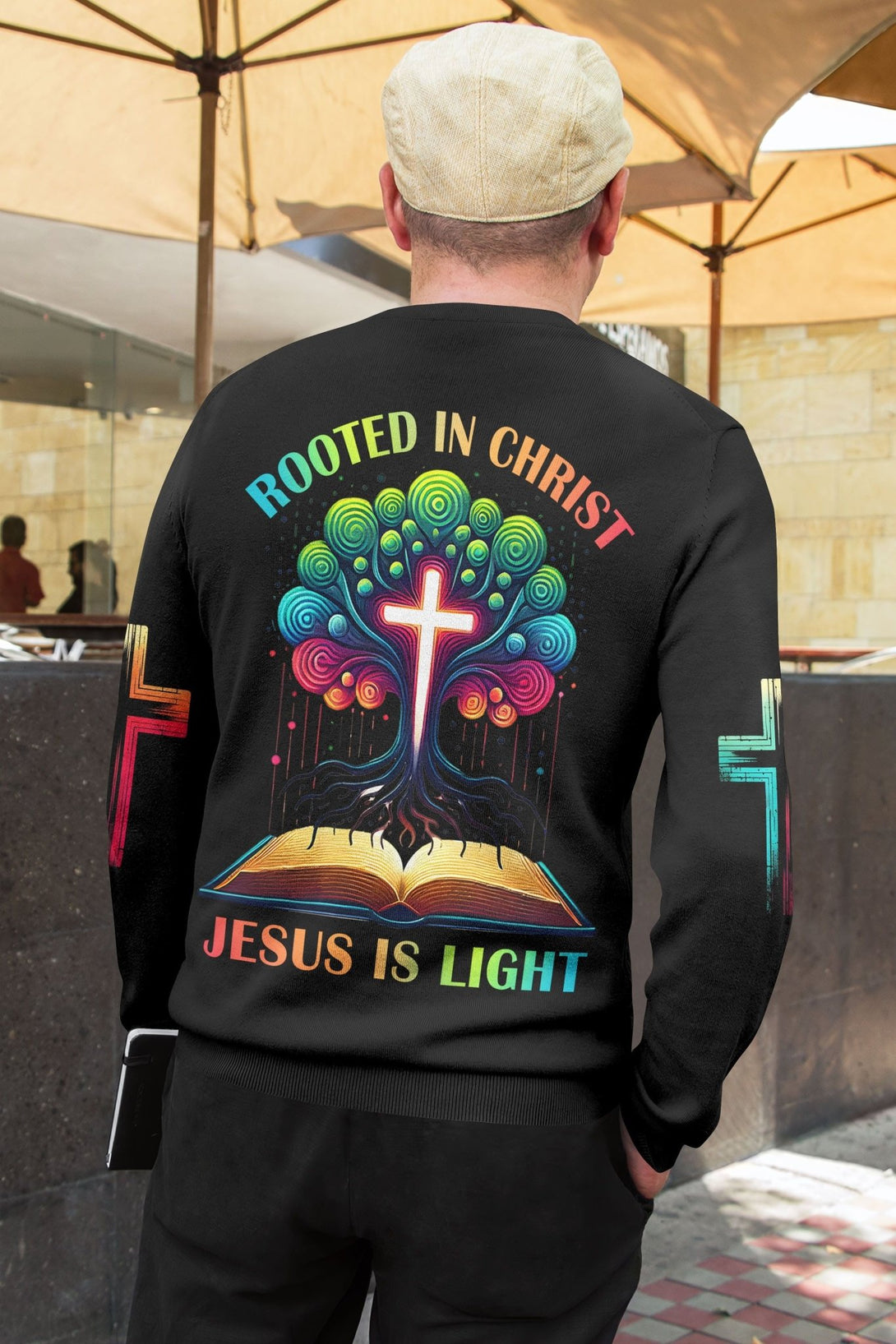 Rooted In Christ Jesus Is Light All Over Print Sweater - Christ Color