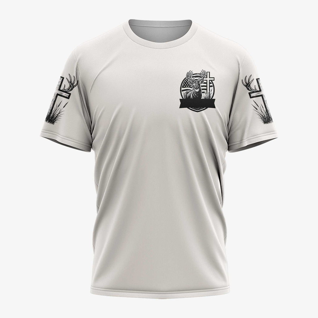 God Guns And Deer That's How We Hunt And Pray All Over Print Custom Name T-Shirt