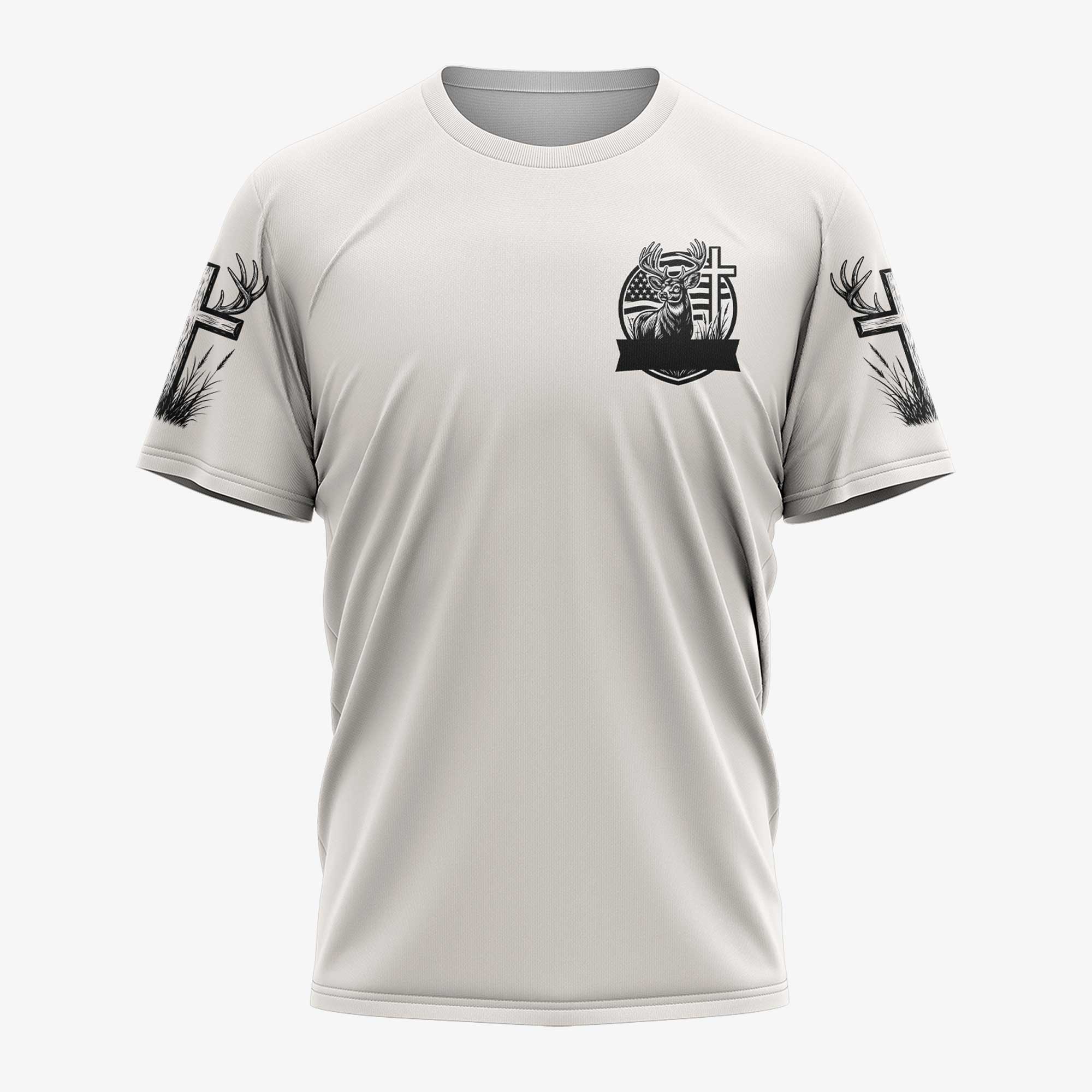 God Guns And Deer That's How We Hunt And Pray All Over Print Custom Name T-Shirt