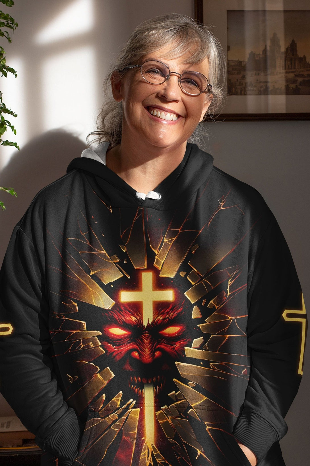 The Devil Is A Liar All Over Print Hoodie - Christ Color