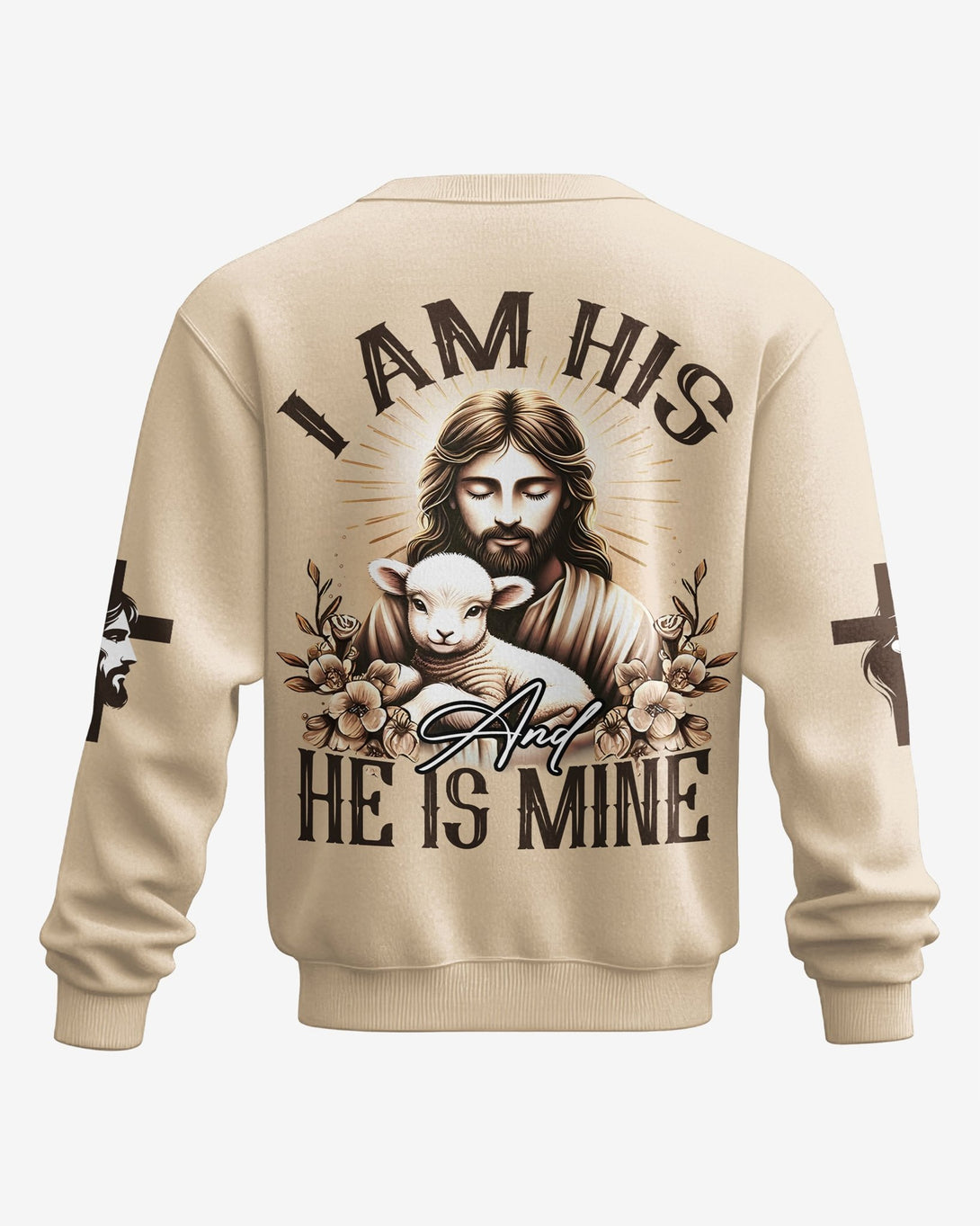 I Am His And He Is Mine All Over Print Sweater - Christ Color
