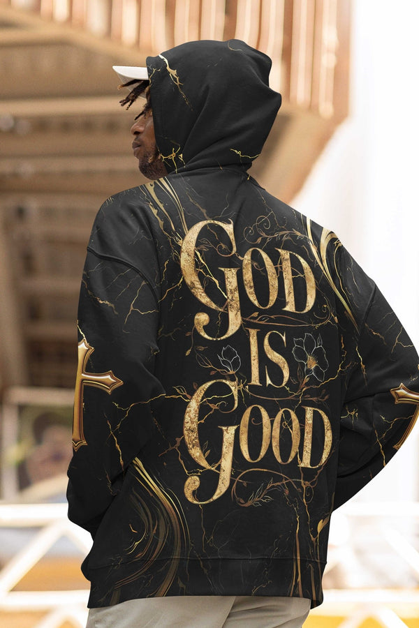 God Is Good All Over Print Hoodie - Christ Color